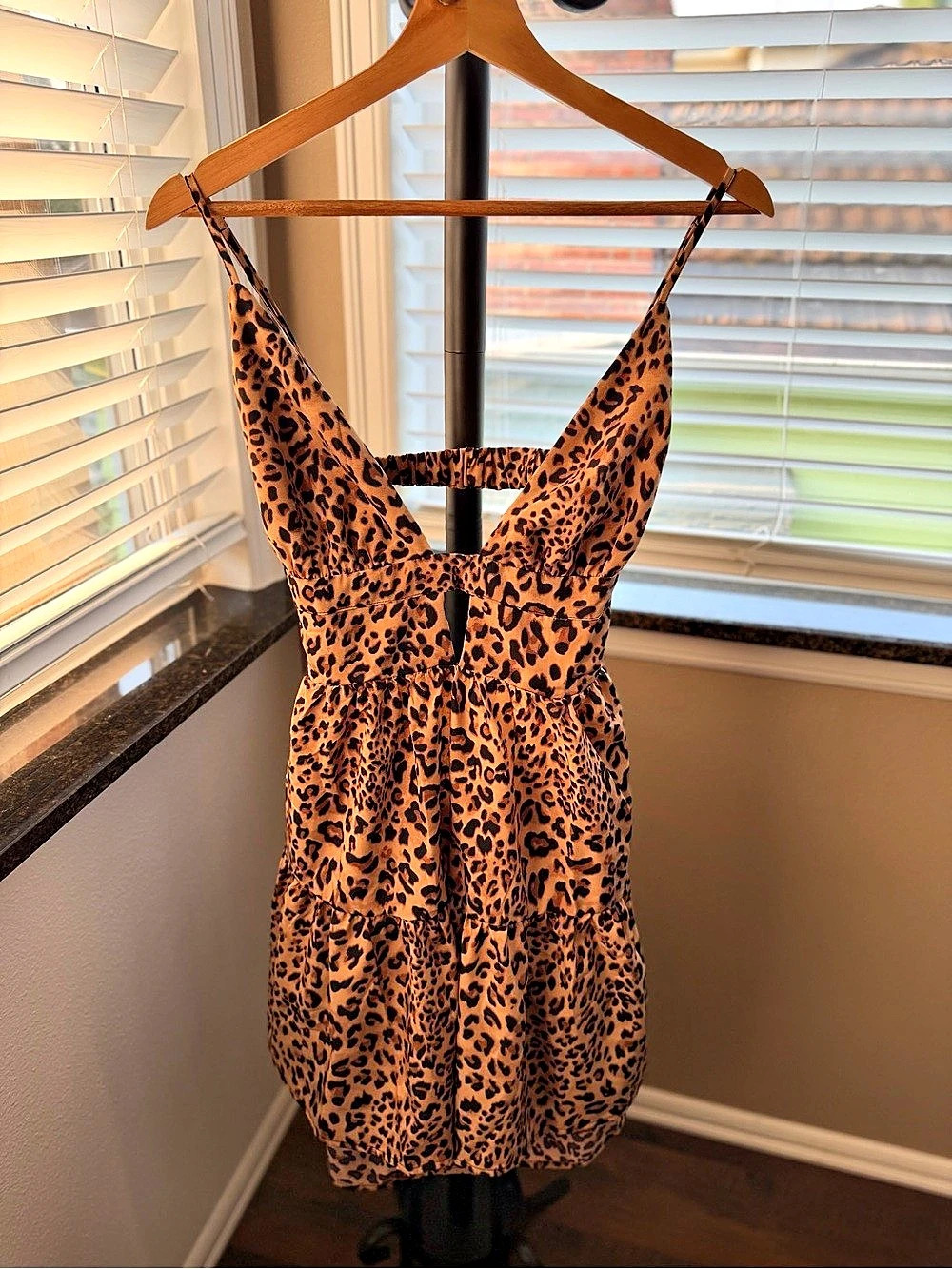 SHEIN Leopard Print Mini Dress Brown & Black Medium Like New